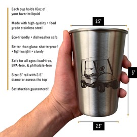 Magic Pine Stainless Pint Cups, Golf (Set of 4)