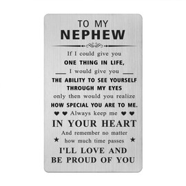 Gezxin Nephew Insert Card- Nephew Christmas Xmas Card Gifts from Auntie- Special Nephew Birthday Cards Adult- I Love My Nephew Valentines Father's Day Wedding Easter Present