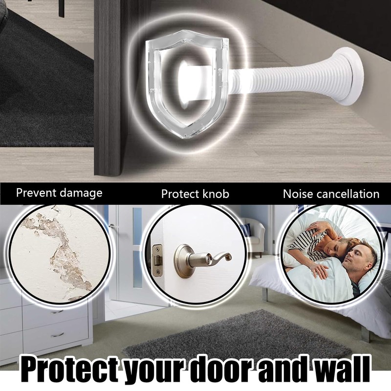 Spring Door Stopper, 12 Pcs Wall Mounted Spring Doorstop, Door