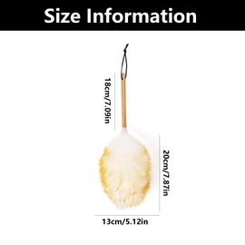 2 Pcs Lambswool Duster, Wooden Handle With Hanging Rope, Anti Static Cleaning Brush, Versatile And Reusable, For Cleaning Wall, Plant, Desk & Blind