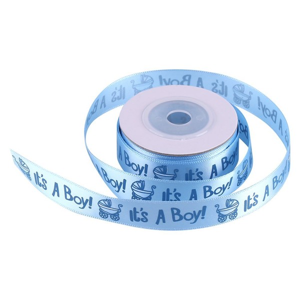 Pack of 2 Roll/10 Yard IT is A BOY/Girl Baby Shower Christening Party Favor Gift Stain Ribbon(Blue)