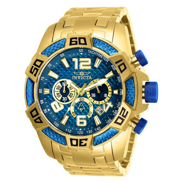 Invicta Men's Pro Diver Stainless Steel Quartz Diving Watch with Stainless-Steel Strap, Gold, 26 (Model: 25852)