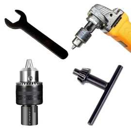 Instant Drill Chuck Adapter Kit for M10x1.25 Angle Grinders | 1/2"-20UNF Converter & 13mm Metal Chuck | Portable Drill/Grinder Swap in 15s | DIY & Pro Metal/Wood/Glass Tools