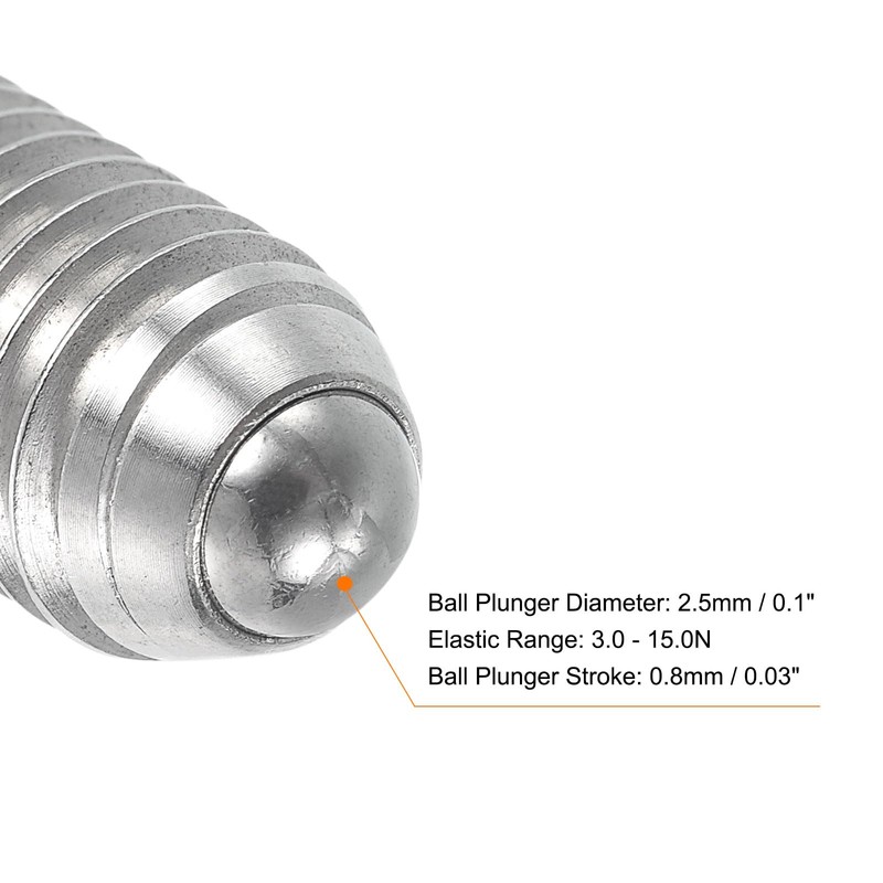 sourcing map Ball Point Set Screws, M4 x 16mm 304