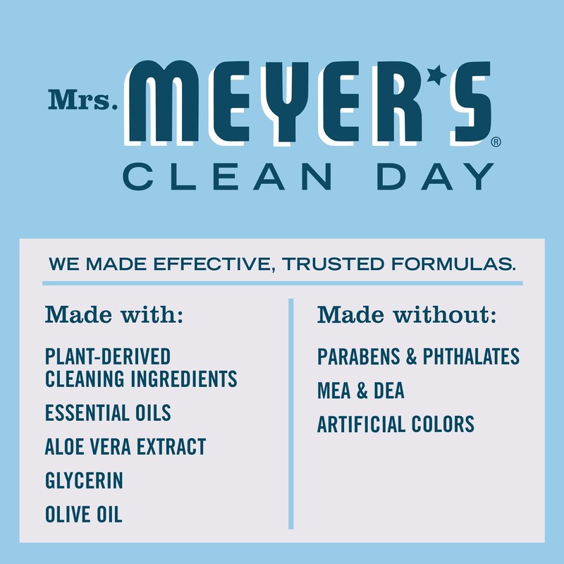 MRS. MEYER'S CLEAN DAY Hand Soap, Made with Essential Oils,
