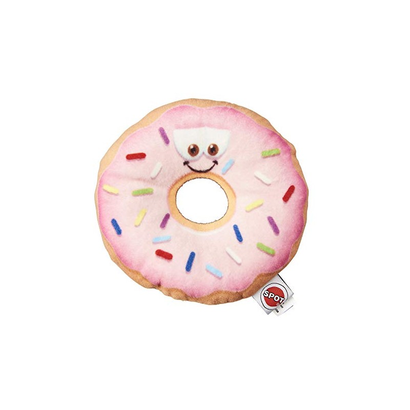 SPOT Fun Food Donut 5.25" Soft Plush Dog Toy, Multi,