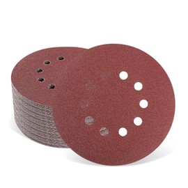 Power PRO 2100-24Pcs 9inch/225mm Sanding Abrasive Discs, Grits 4X 80/100/120/150/180/240 Sanding Discs Sandpaper for Drywall Sander and Polisher, 1 Set of 24 with 10 Vent Holes