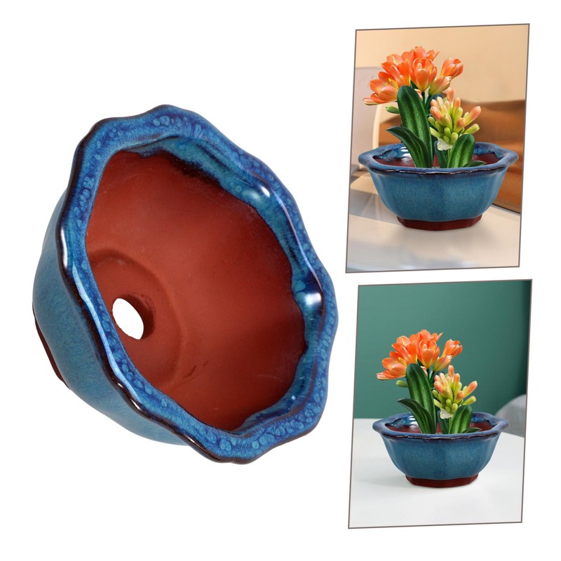 BESPORTBLE Ceramic Orchid Planter Pot Drainage Hole for Succulents Small