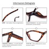 Kodilin Lesebrille für Damen, Anti-Licht, blaues Katzenauge, PC-Brille mit Federscharnier,