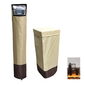 Water Softener Covers for Outside Units,16’’D×35’’H,11’’D×55’’H,Water Softener Cover Outdoor,All-Weather Protection,Cover for Water Softener Outside,Beige&Tan