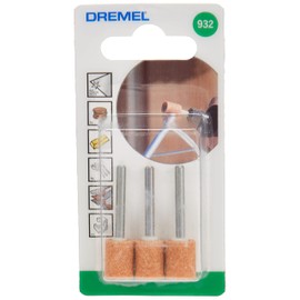 Dremel Dremel 26150932JA Aluminium Oxide Grinding Stones Accessory Set, 3 Cylindrical Grinding Stones for Grinding and Sharpening Metals, Gray, 9.5 mm
