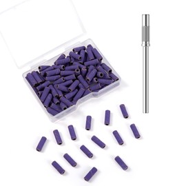 BITNBITH 100pcs Small Nail Sanding Bands,3.1mm Mini Nail Sanding Mandrel Bits 240 Grit Extreme Fine Nail Drill Bits Nail File for Acrylic Nails Gel Manicure Pedicure Nail Prep Salon Supplies,Purple