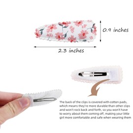 20pcs Baby Hair Clips Flower Patterns Snap Hair Clips Wrapped by Cloth Hair Pins Baby Girls Barrettes Hair Accessories for Baby Girls Infants Toddler Kids