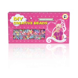 QH-Shop Kids Beads,DIY Bead Colorful Plastic 24 Compartments Bracelets Making Bead Art Kit in PVC Box as Gift for Children Girls 700 pieces