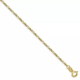 Unbranded 6" 10K Yellow Gold 1.25mm Flat Figaro Pendant Chain Bracelet