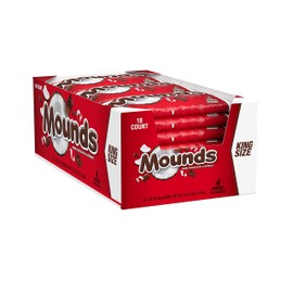 MOUNDS Dark Chocolate and Coconut Candy, Bulk Candy, 3.5 oz Bar (18 Count)