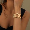 MIJENITI Chunky Gold Bangle Bracelets for Women Thick Wide Ellipse