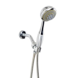Bath Bliss Chrome 4 Function Hand Held Head with Cord, Spray, Massage, Pulse, Combo, Ultimate Shower Experience (Model: 3416)