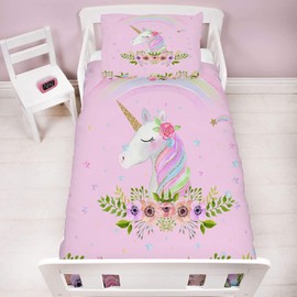Yasida Unicorn Pink Duvet Cover 135cm X 200cm Rainbow Bedding Unicorn Duvet Set Single Girls Fairy Colorful Bed Set With Pillowcase Breathable Microfibre For Kids Unicorn Bedding Bedroom Decora