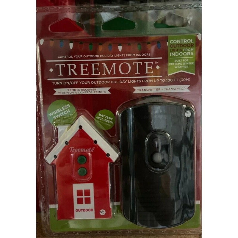 Treemote Outdoor Wireless Remote Switch for Christmas Lights and Other