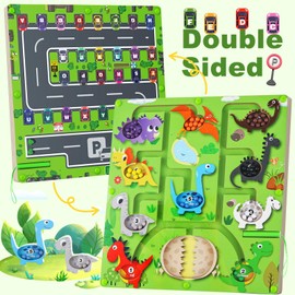 Sertokm 2 in 1 Magnetic Color and Number Maze, Montessori Educational Wooden Puzzle Toy for Kids Ages 3-13, Double-Sided Alphabet Counting Game Board for Fine Motor Skills, Preschool Learning Gift