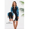 Halcurt Women's Boyleg One Piece Rash Guard with Built in