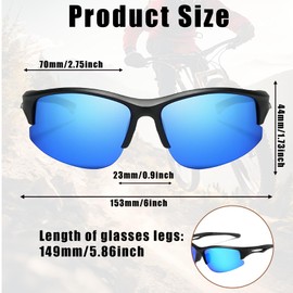 Vxcvzv 1PCS Polarized Mens Sunglasses, UV400 Protection Sunglass for Men Women Fishing Cycling Running Hiking Travelling (Matte Blue)