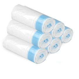 Ligebul Cat Litter Box Liners,120 Packs Drawstring Cat Litter Box Bags Jumbo Cat Litter Liners Cat Liners for Self-Cleaning Litter Box,5.5 Gallons,26.5"x15.7"