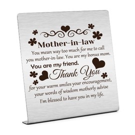 Mother in Law Gifts for Women Mother In Law for Home Decorative Bonus Mom Gift Home Office Desk Sign Keepsake Best Mom Ever Gifts Keepsakes Presents for Mother in Law Mother's Day Gifts