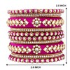 Aheli Velvet Matching Fancy Silk Thread Rani Pink White Chuda/Chura
