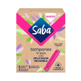 Saba Tampones V-eco con Aplicador Reusable 7 piezas