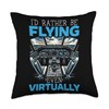 Flight Simulator Aviation Console Pilot Flight Simulation Throw Pillow