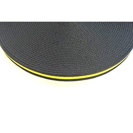 25mm Polyester Air Webbing Heavy Duty Strap For Backpacks Handles Bags Straps Dog Leads Collars (5 Metres, Black/Yellow)