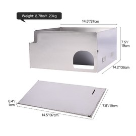 REDCAMP Folding Stove Windscreen, 4 Plates Stainless Steel Camping Stove Windshield Butane Burner Windshield for Hiking, Outdoor, Backpacking Silver