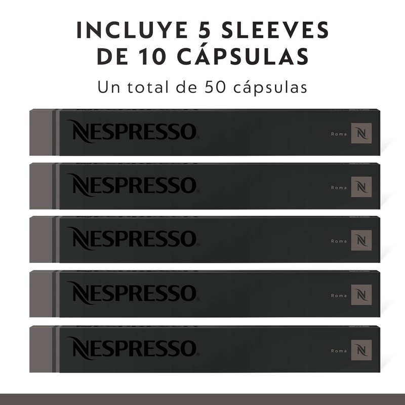 Nespresso, Café Ispirazione Roma, Paquete de 50 cápsulas de Sistema