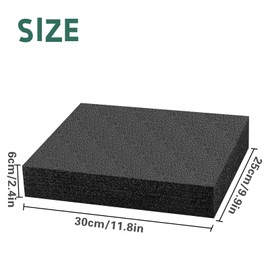 Pack of 2 Foam Panels, Cut Foam Tool Case, Camera Case, Foam Case Insert for Tool Box Organisation, Black, 300 x 250 x 60 mm