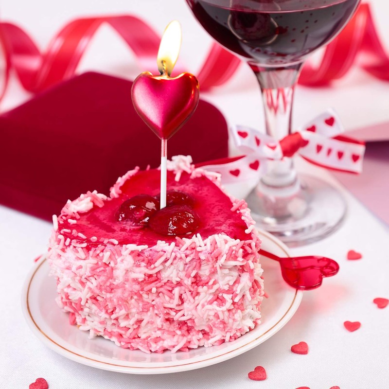 メタリックハートバースデーキャンドル ケーキキャンドル カップケーキトッパー キャンドル デザートキャンドルホルダー 結婚式 記念日 ロマンチックな夜 母の日 パーティーの装飾に