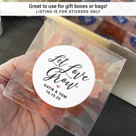 Let Love Grow Stickers for Succulent Wedding Favors, Botanical Theme, Seed Favor Stickers, F22:43