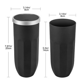 LYCXAMES Car Bin with Lid, Mini Vehicle Waste Bin, Portable Car Cup Holder, Car Drink Holder, Rubbish Bin, Suitable for Cars, Bedrooms, Offices (Black)