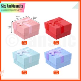 Tanstic 24Pcs Gift Box Set, Jewelry Gift Boxes with Lids for Anniversaries, Weddings, Birthdays (1.6 x 1.6 x 1 Inch)