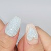 Blue Pink Pixie Heart Handmade Nail Tips - Coffin Egg