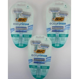 BIC EasyRinse Women's Anti-Clogging 4 Bladed Razors (2ct per pack) - 3 PACKS