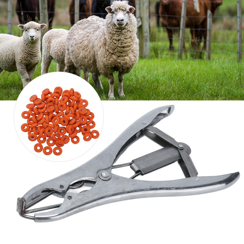 Castration Pliers Tail Docking Device Veterinary Tool with Castrator Rings