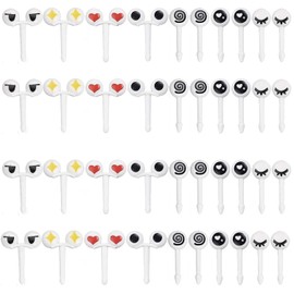 40 Pieces Eye Shaped Animal Food Picks for Lunchbox, Mini Fun Fruit Picks, Lunch Picks for Bento Box, Cute Reusable Toothpicks Forks for Picky Eaters, BPA-Free