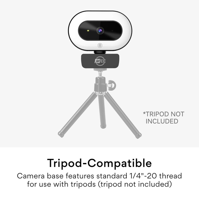 MEE audio CL8A 1080p HD Webcam with Ring Light, Microphone,