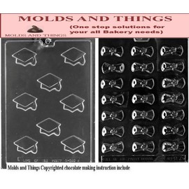 Diplomas and Graduation chocolate candy mold With Candy Making Instruction