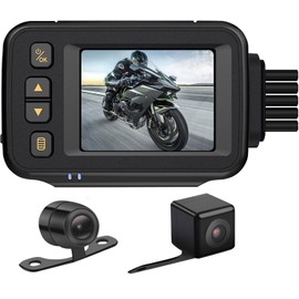 OBEST All Waterproof Motorcycle Dash Cam 720P, 2.0" HD Screen Motorbike Camera for Recording 120 Wide Angle Front and Rear Camera IP67 Waterproof and Dustproof With Loop Recording Night Vision MT30