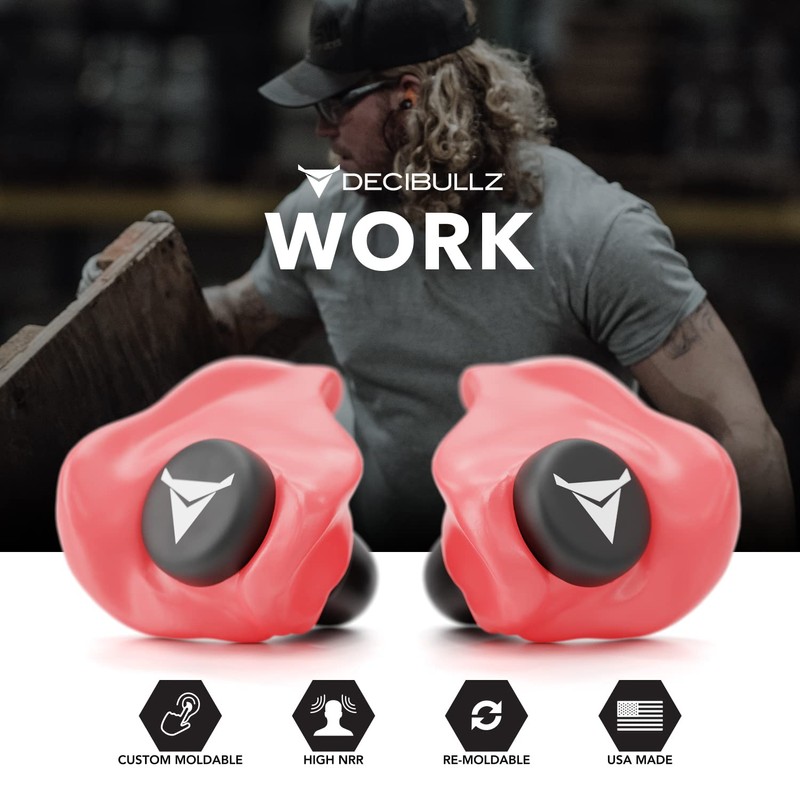Decibullz - Custom Molded Earplugs, 31dB Highest NRR, Comfortable Hearing