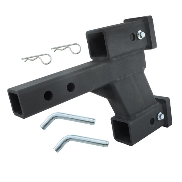 ANTUKO Trailer Dual Tow Hitch Extender 2-1/4-inch and 6-1/4-inch Rise
