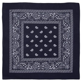 Bandanas grandes 100% algodón Paisley (22 x 22 pulgadas), Azul marino, 12 Pieces (12pcs)